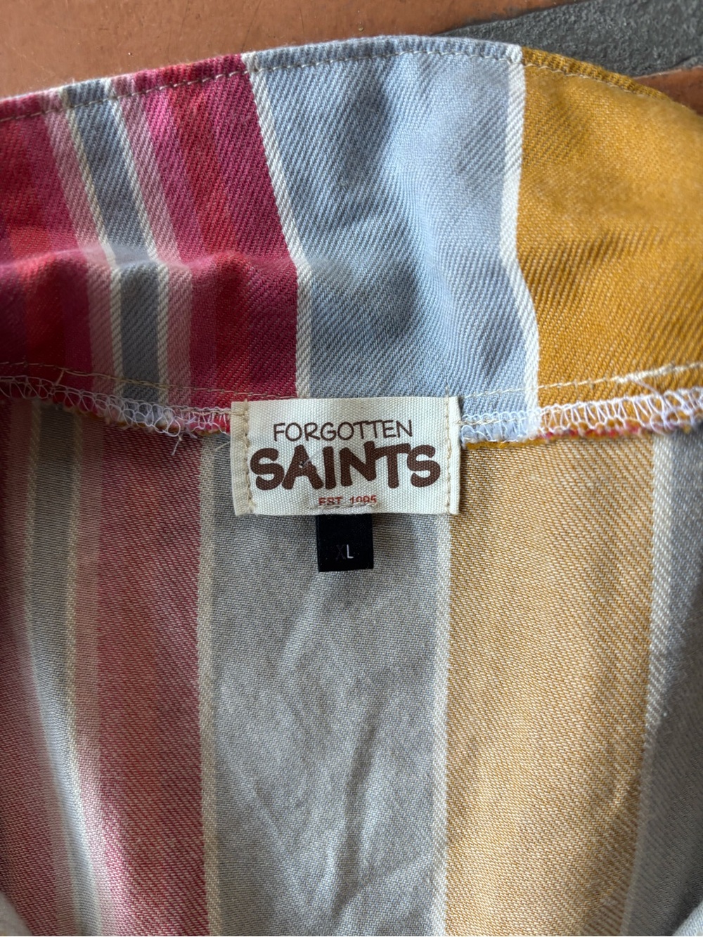 Forgotten Saints one of a kind jumpsuit handmade with striped vintage fabric - Picture 4 of 9